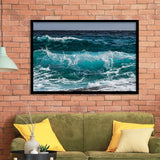 Ocean Art, Sea Waves Framed Art Prints Wall Art Decor,Black Frame, Ready to hang
