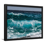 Ocean Art, Sea Waves Framed Art Prints Wall Art Decor,Black Frame, Ready to hang