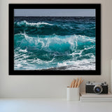 Ocean Art, Sea Waves Framed Art Prints Wall Art Decor,Black Frame, Ready to hang