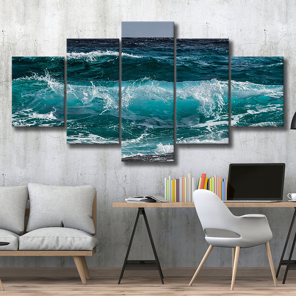 Ocean Canvas Art, Sea Waves Multi Panels,Canvas Prints Wall Art Home Decor