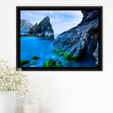 Ocean Mountains Framed Canvas Prints Wall Art Decor, Framed Picture, Floating Frame