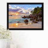Ocean Sandy Beach Framed Canvas Prints Wall Art - Painting Canvas, Wall Decor, Floating Frame,Painting Prints, For Sale