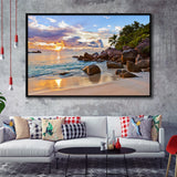 Ocean Sandy Beach Framed Canvas Prints Wall Art - Painting Canvas, Wall Decor, Floating Frame,Painting Prints, For Sale