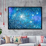 Ocean Underwater, Ocean Framed Art Prints Wall Art Decor,Black Frame, Ready to hang