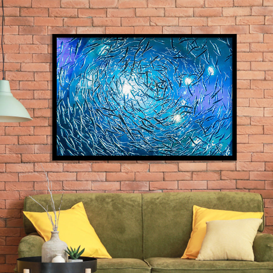 Ocean Underwater, Ocean Framed Art Prints Wall Art Decor,Black Frame, Ready to hang
