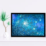 Ocean Underwater, Ocean Framed Art Prints Wall Art Decor,Black Frame, Ready to hang