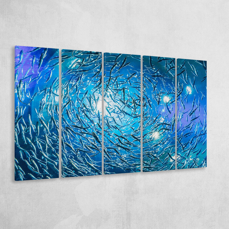 Ocean Underwater, Ocean 5 Panels B,Large Canvas,Canvas Prints Wall Art Home Decor