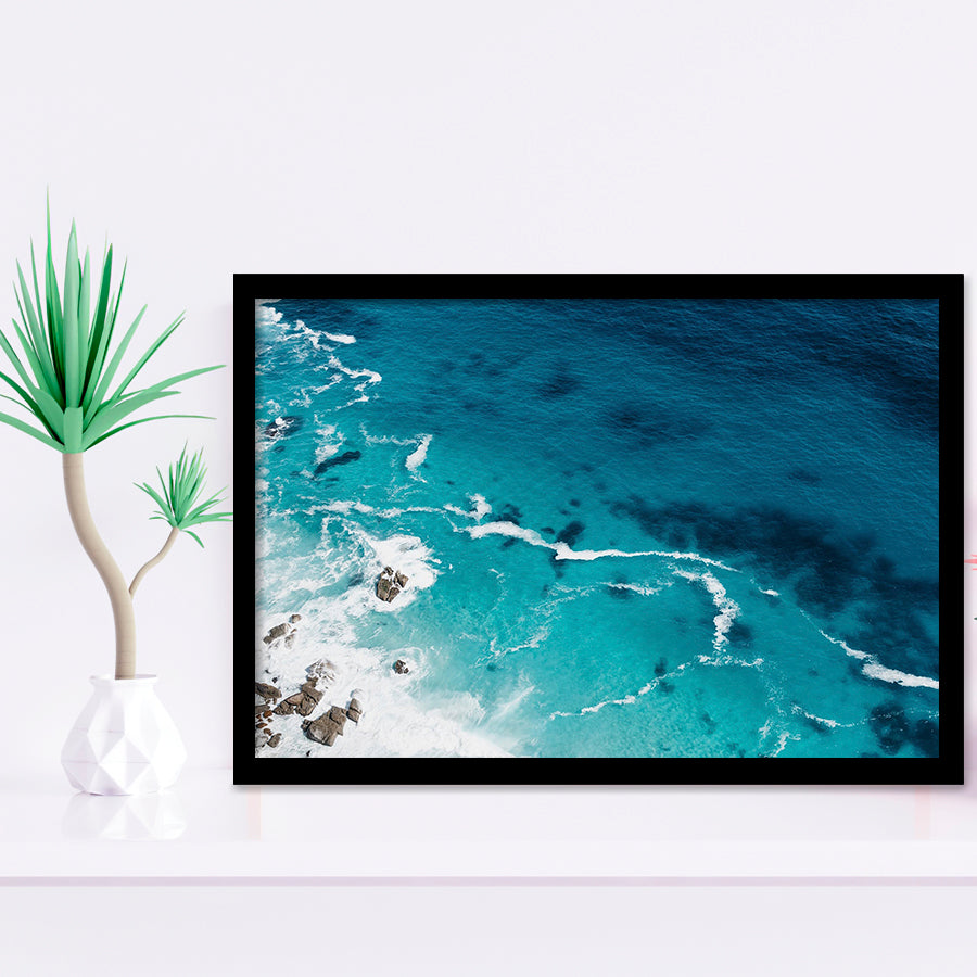 Ocean, Ocean Framed Art Prints Wall Art Decor,Black Frame, Ready to hang