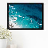 Ocean, Ocean Framed Canvas Prints Wall Art Decor, Black Floating Frame