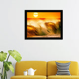 Ocean Waves On A Beach At Sunset Framed Art Prints - Framed Prints, Prints For Sale, Painting Prints,Wall Art Decor