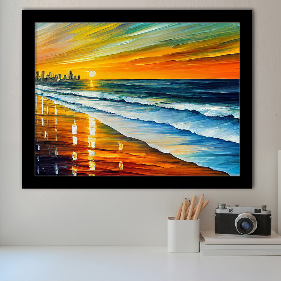Oceanside California Skyline Oceanside City Painting Wall Art, Sport Prints Fan Gift, Framed Art Prints Wall Art Decor
