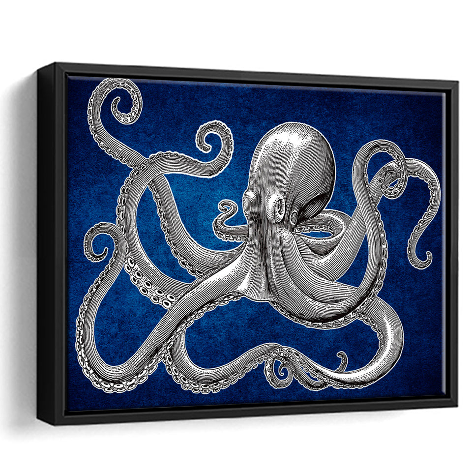 Octopus Wall Art Framed Canvas Prints Wall Art Decor, Framed Picture, Floating Frame