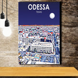 Odessa Texas Art Night Landscape ,City Art Print, Large Canvas, Canvas Print Wall Art Home Decor