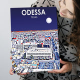 Odessa Texas Art Night Landscape ,City Art Print, Large Canvas, Canvas Print Wall Art Home Decor