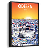 Odessa Texas Art Sunset Landscape, Large Canvas, Framed Canvas Print Wall Art Home Decor, Floating Frame