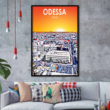 Odessa Texas Art Sunset Landscape, City Art Print, Framed Art Print Wall Art Home Decor, Framed Picture