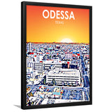 Odessa Texas Art Sunset Landscape, City Art Print, Framed Art Print Wall Art Home Decor, Framed Picture