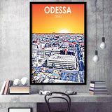 Odessa Texas Art Sunset Landscape, City Art Print, Framed Art Print Wall Art Home Decor, Framed Picture