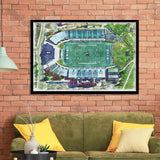 Ohio Bobcats Don Peden Stadium Watercolor, Sport Prints Fan Gift, Framed Art Prints Wall Art Decor