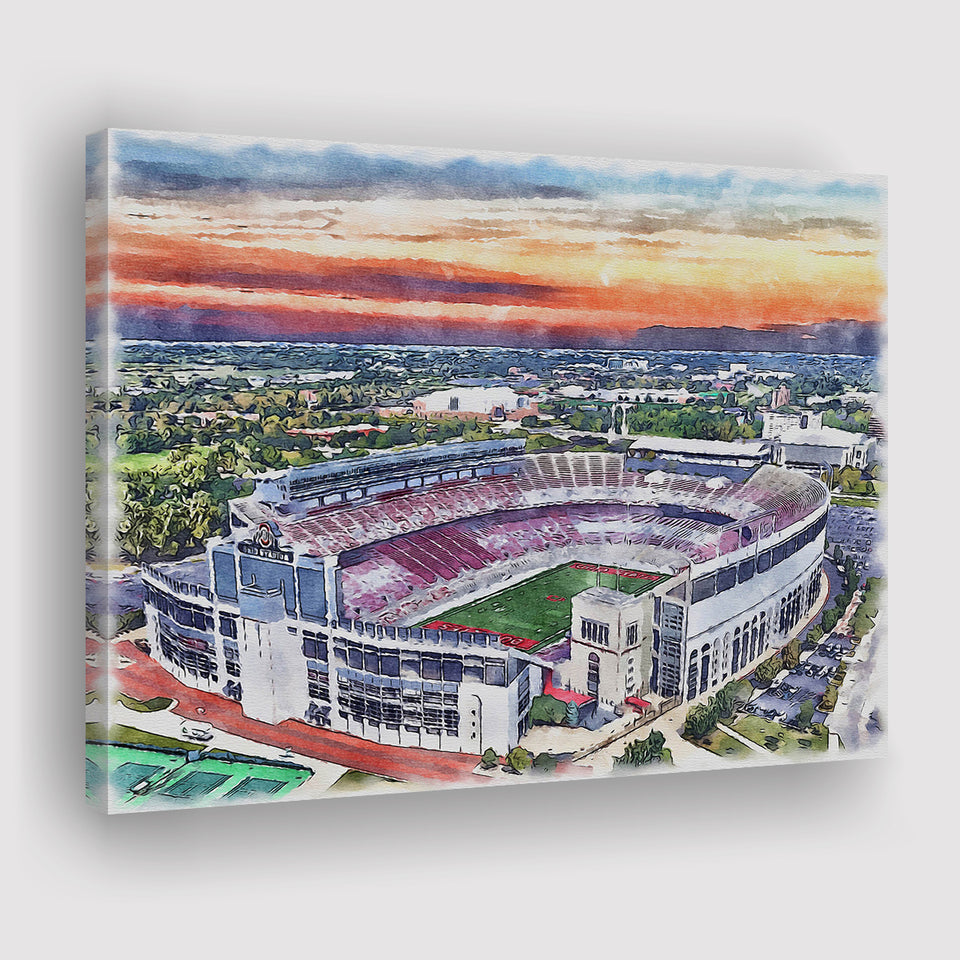 Ohio State Buckeyes Ohio Stadium Watercolor, Sport Art Prints Fan Gift, Canvas Prints Wall Art Decor