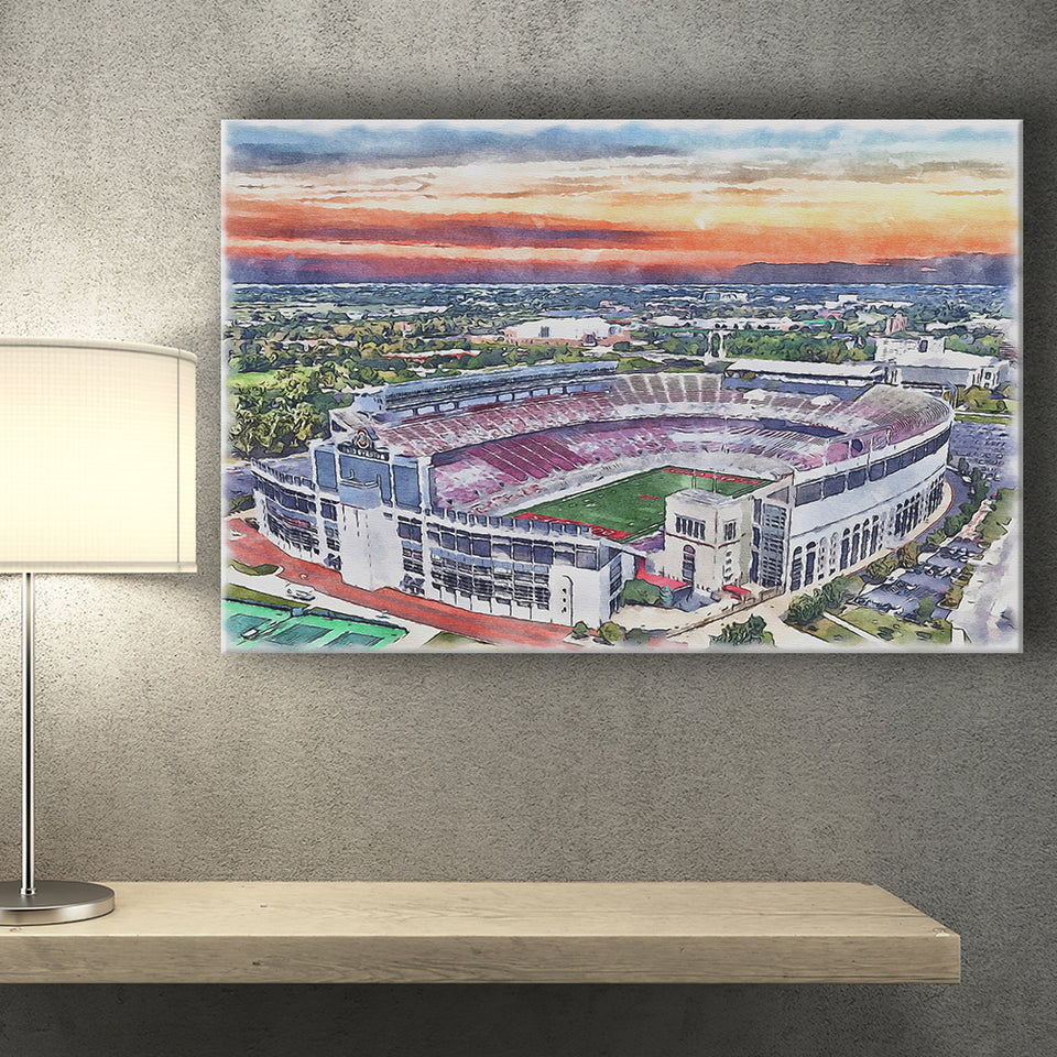 Ohio State Buckeyes Ohio Stadium Watercolor, Sport Art Prints Fan Gift, Canvas Prints Wall Art Decor