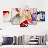 Oil Painting Abstract 5 Piece Canvas Prints Wall Art Decor - Painting Canvas, Multi Panels