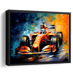 Oil Painting Art Grand Prix Mixed Colorful, Framed Canvas Prints Wall Art Decor, Floating Frame
