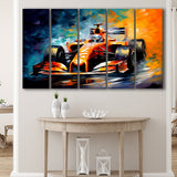 Oil Painting Art Grand Prix Mixed Colorful,5 Panel Extra Large Canvas Prints Wall Art Decor