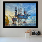 Oil Platform Framed Art Prints Wall Decor - Painting Prints, Framed Picture, Home Decor