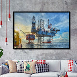 Oil Platform Framed Art Prints Wall Decor - Painting Prints, Framed Picture, Home Decor
