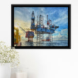 Oil Platform Framed Canvas Prints Wall Art Decor - Paiting Canvas, Art Prints, Floating Frame