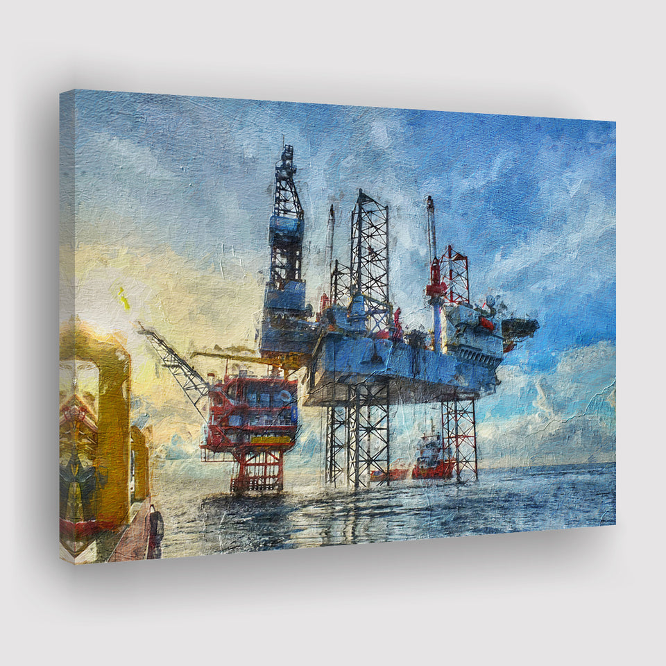 Oil Platform Canvas Prints Wall Art Decor - Paiting Canvas, Art Prints, Wall Decor, For Sale