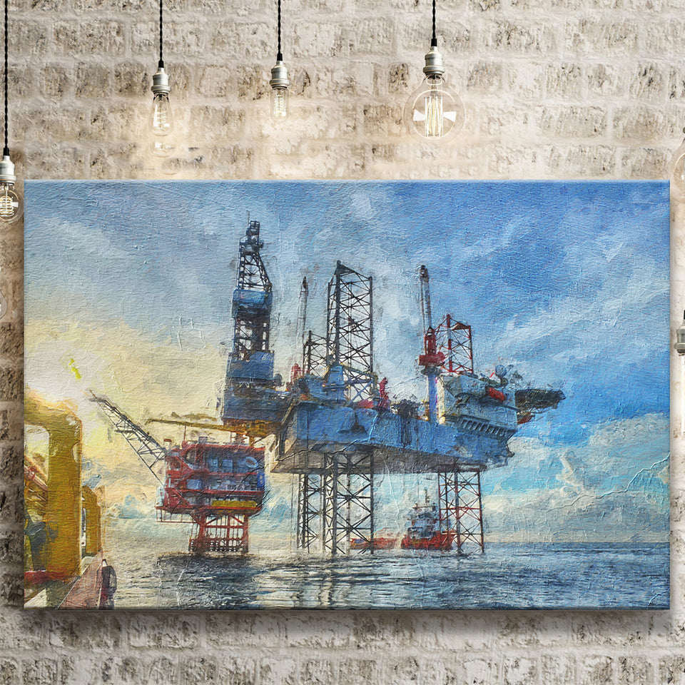Oil Platform Canvas Prints Wall Art Decor - Paiting Canvas, Art Prints, Wall Decor, For Sale