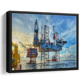Oil Platform Framed Canvas Prints Wall Art Decor - Paiting Canvas, Art Prints, Floating Frame