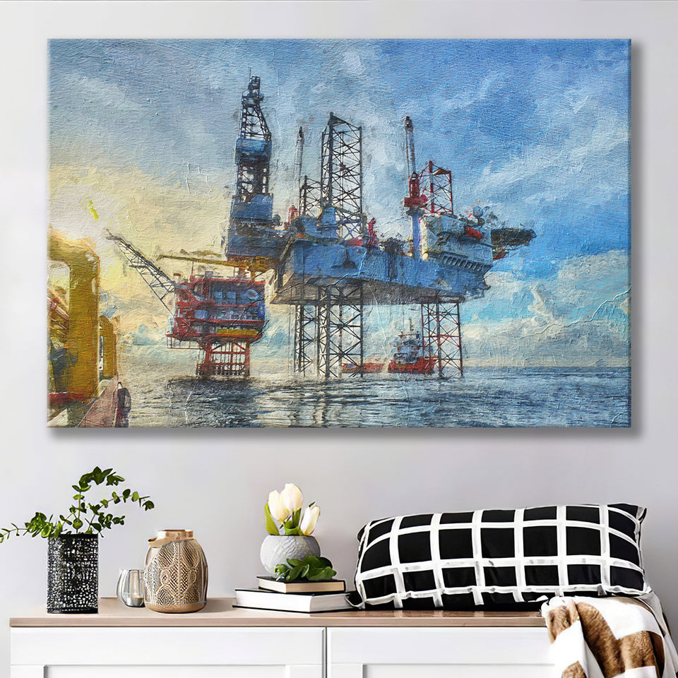 Oil Platform Canvas Prints Wall Art Decor - Paiting Canvas, Art Prints, Wall Decor, For Sale