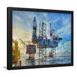 Oil Platform Framed Art Prints Wall Decor - Painting Prints, Framed Picture, Home Decor