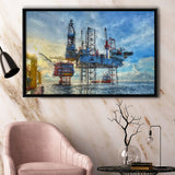 Oil Platform Framed Canvas Prints Wall Art Decor - Paiting Canvas, Art Prints, Floating Frame
