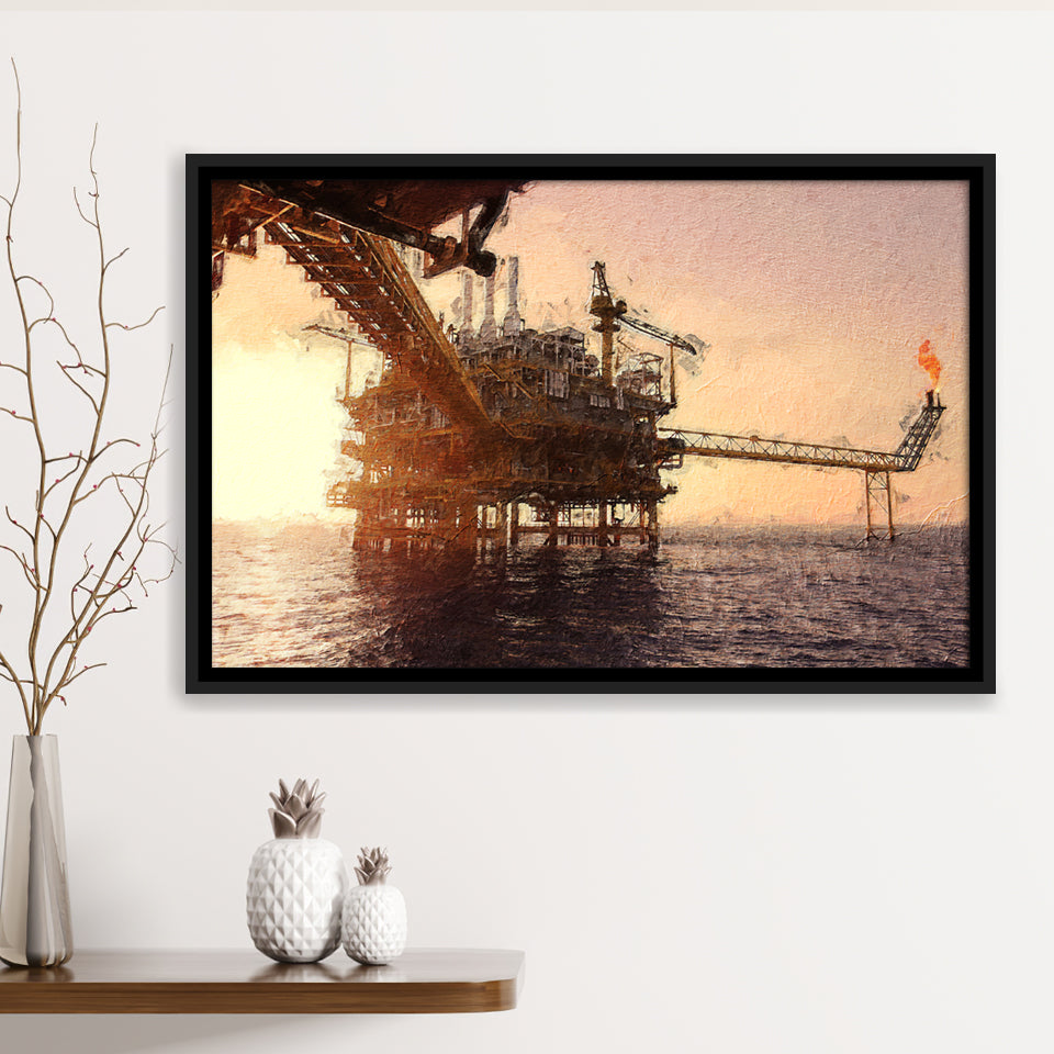 Oil and Gas Industry Framed Canvas Prints Wall Art Decor - Paiting Canvas, Art Prints, Floating Frame
