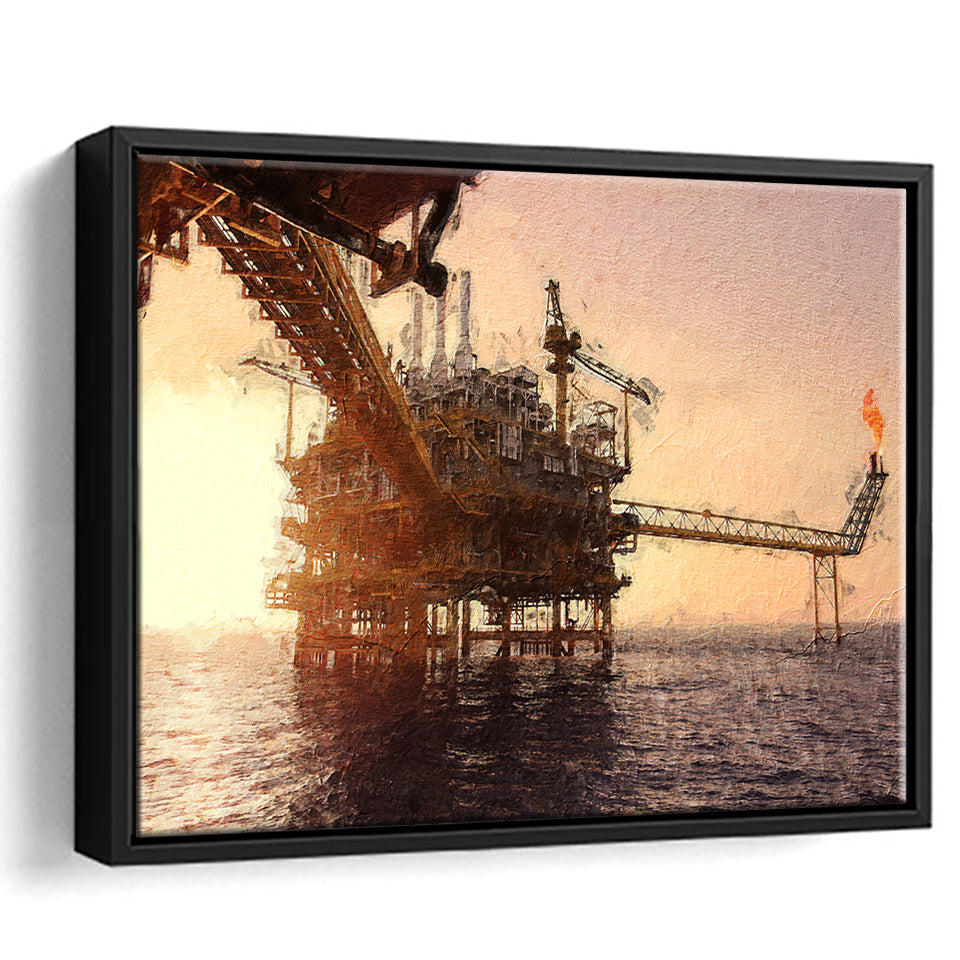 Oil and Gas Industry Framed Canvas Prints Wall Art Decor - Paiting Canvas, Art Prints, Floating Frame