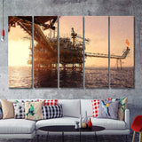 Oil and Gas Industry 5 Piece B Canvas Prints Wall Art Decor - Painting Canvas, Multi Panels