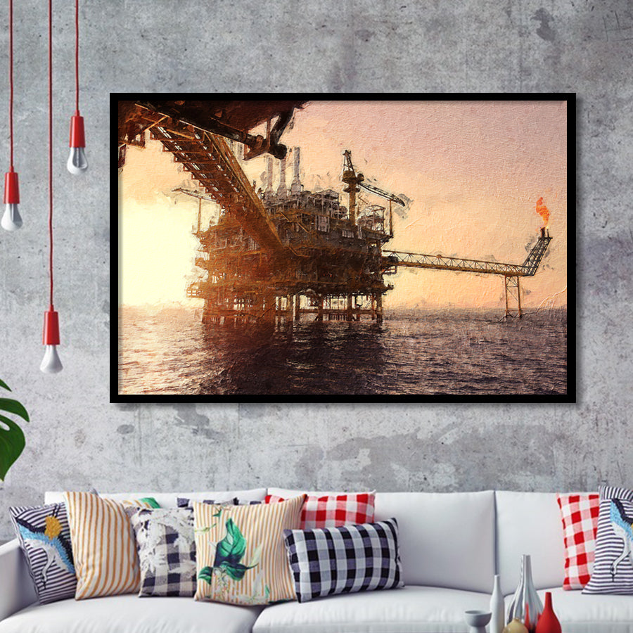 Oil and Gas Industry Framed Art Prints Wall Decor - Painting Prints, Framed Picture, Home Decor