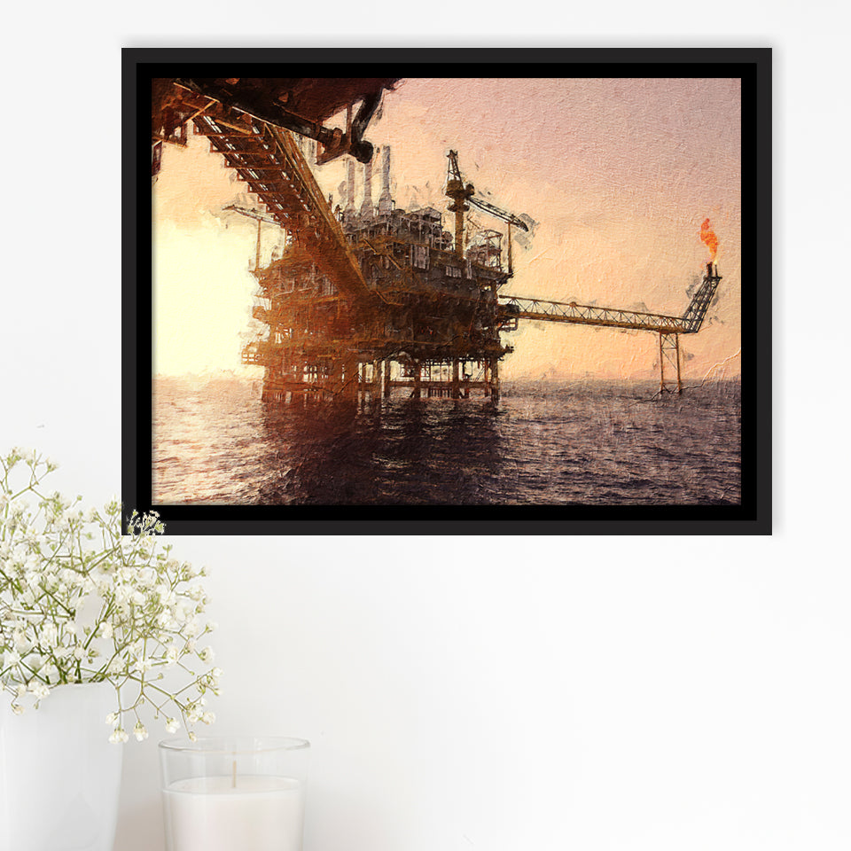 Oil and Gas Industry Framed Canvas Prints Wall Art Decor - Paiting Canvas, Art Prints, Floating Frame