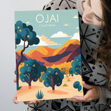 Ojai Valley California Retro Art Print ,City Art Print, Large Canvas, Canvas Print Wall Art Home Decor