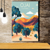Ojai Valley California Retro Art Print ,City Art Print, Large Canvas, Canvas Print Wall Art Home Decor