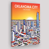 Oklahoma City Oklahoma Sunset Landscape ,City Art Print, Large Canvas, Canvas Print Wall Art Home Decor