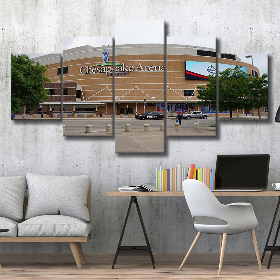 Oklahoma City Thunder Stadium Canvas Prints Chesapeake Energy Arena Wall,Multi Panels,Sport Stadium Art Prints, Fan Gift