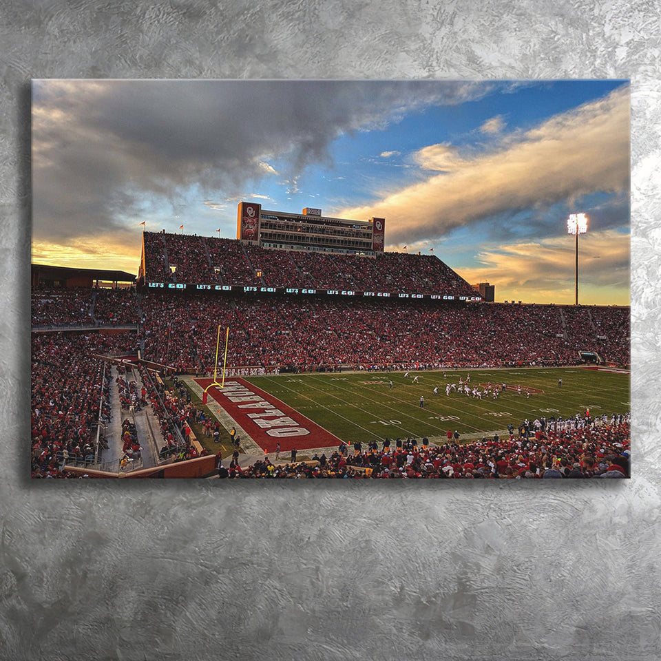 Oklahoma Sooners Wall Art Oklahoma Memorial Stadium Canvas Prints,Sport Stadium Art Prints, Fan Gift, Wall Decor
