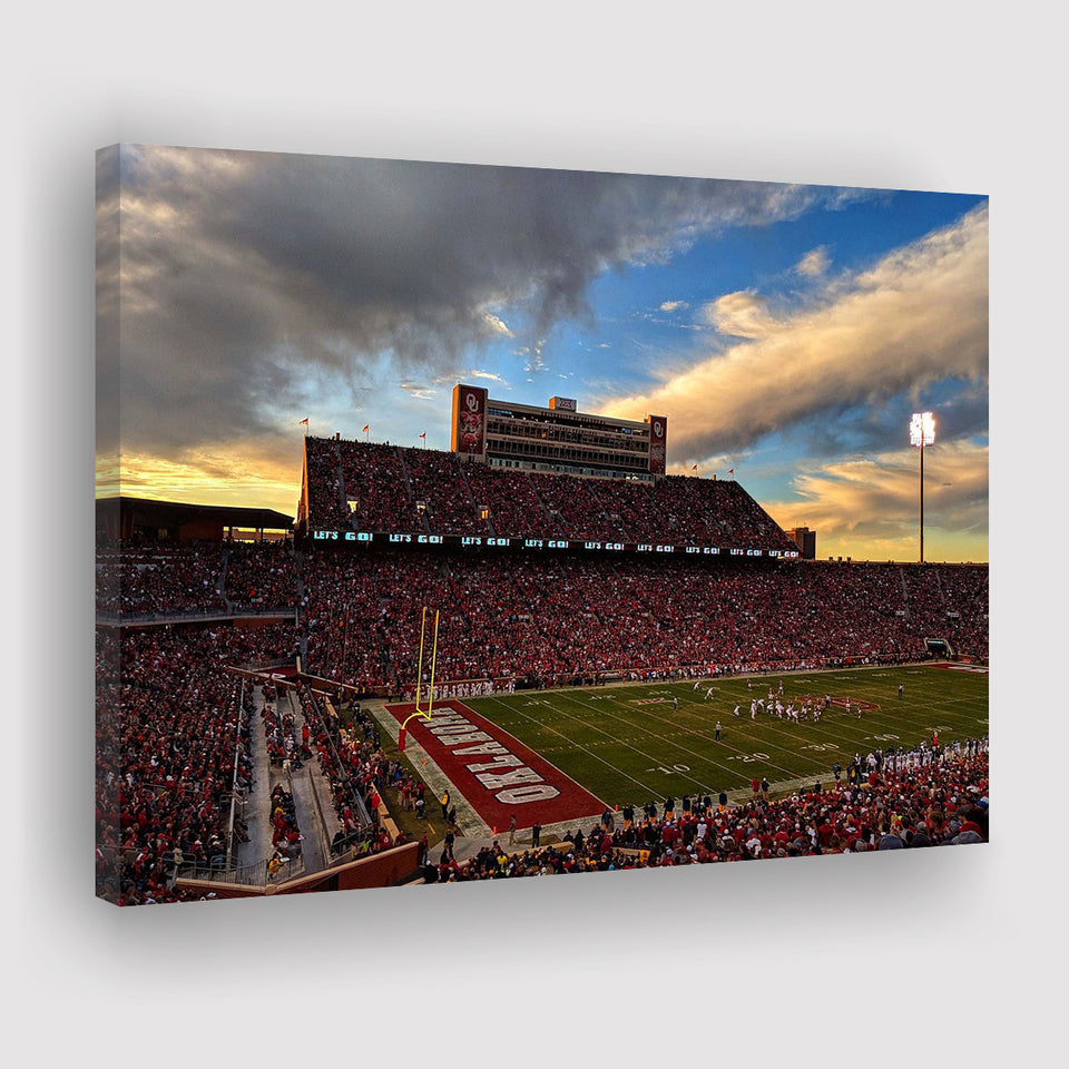Oklahoma Sooners Wall Art Oklahoma Memorial Stadium Canvas Prints,Sport Stadium Art Prints, Fan Gift, Wall Decor