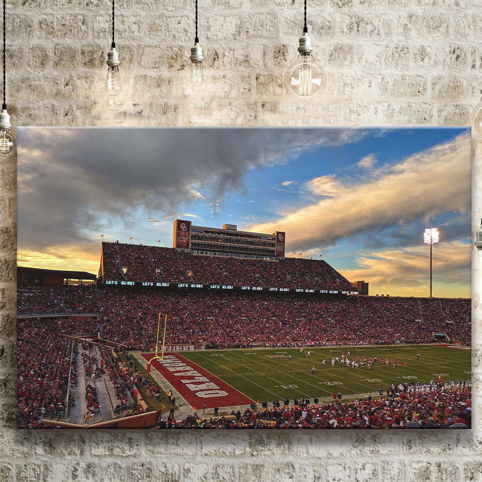 Oklahoma Sooners Wall Art Oklahoma Memorial Stadium Canvas Prints,Sport Stadium Art Prints, Fan Gift, Wall Decor