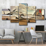 Old Air Force Planes Aircraft, Multi Panels, 5 Pieces, Canvas Prints Wall Art Home Decor
